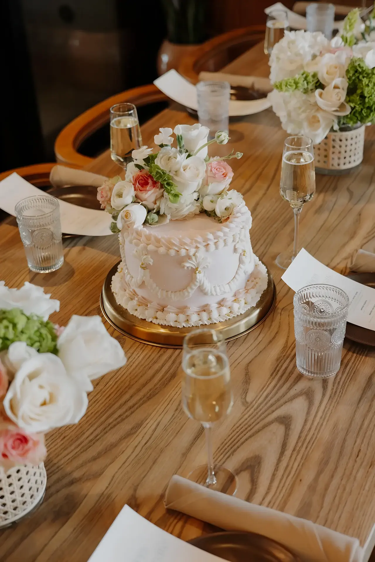 A custom cake with flowers