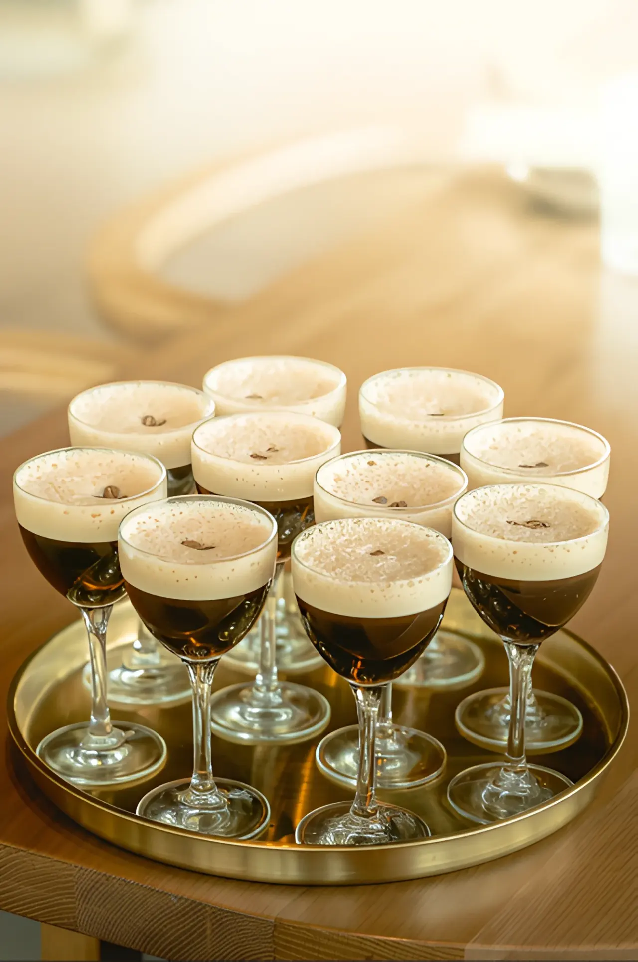 A tray of espresso martinis