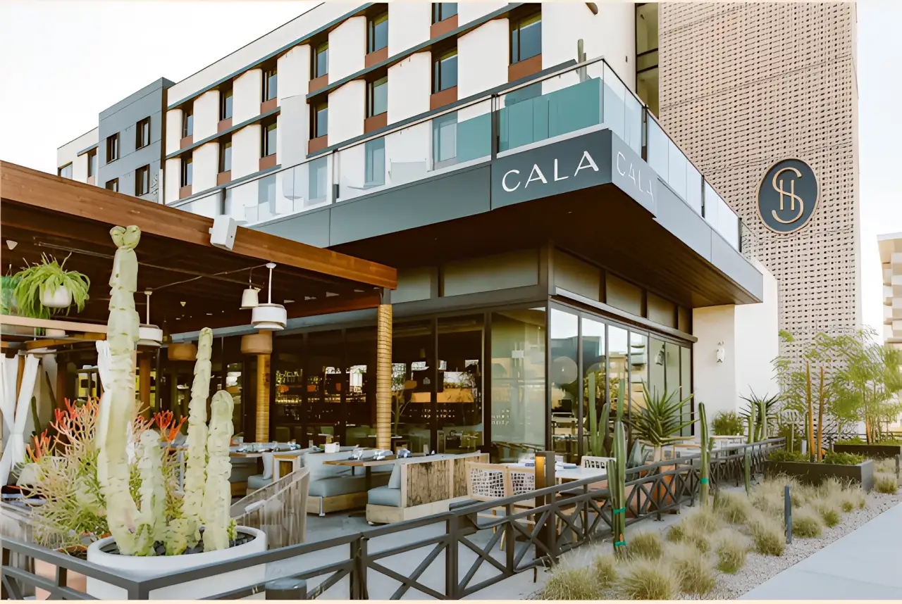 CALA's building and patio