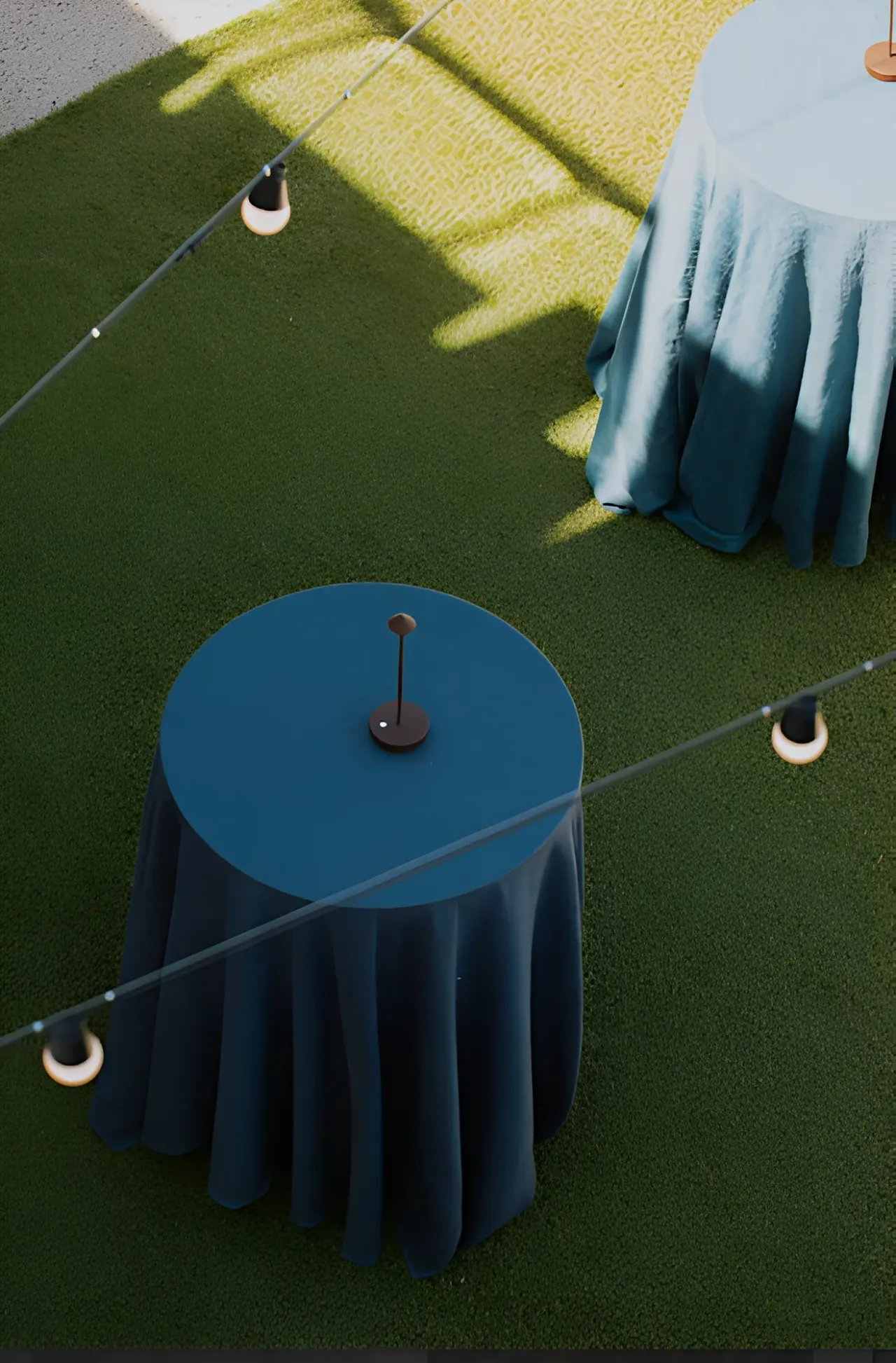 Cocktail tables on CALA's lawn